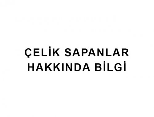 Çelik Sapanlar Hakkında Genel Bilgiler