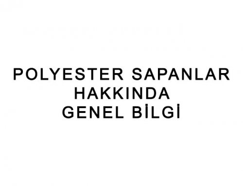 Polyester Sapanlar Hakkında Genel Bilgi