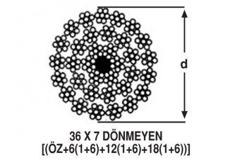 36 x 7 Dönmeyen Çelik Halat