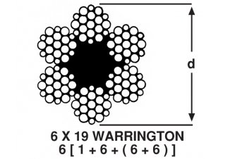 6 x 19 Warrington Çelik Halat