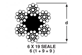 6 x 19 Seale Çelik Halat